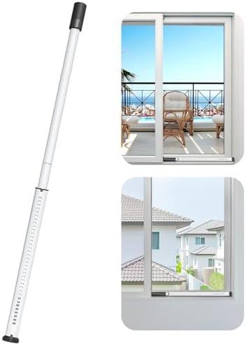 AceMining Sliding Door Security Bar,Heavy Duty Sliding Patio Door Lock Bar, 20-50inch Adjustable Multi-use Window Security Bars, Sliding Door Stopper,White,1Pack