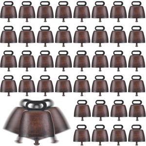 40PCS Cow Horse Sheep Grazing Copper Bells Small Brass Bells Cattle Goat Farm Loud Bronze Bell Long Distance Horse Sheep Iron Bells for Christmas Decoration (Red Bronze)