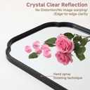 36"x24" Black Scalloped Mirror for Bathroom, Rust-Proof Metal Frame