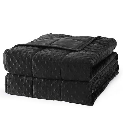 Mr. Sandman Weighted Blanket for Adults, Heavy Blanket for Woman,Man Sleeping/Calm, Soft and Cozy Weighted Throw Blankets, Machine Washable, 60 x 80in, 15 lbs, Black