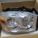 Front Headlight Assembly for 2006-2008 DODGE RAM 1500/2006-2009 DODGE RAM 2500, 3500 Pickup - Replacement Headlamp, Front Bumper Lights (Chrome-Amber)
