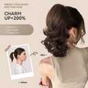 14 Inch Ponytail Extension - Clip in Ponytail Hair Extensions, Curly Wavy Pony Tails Hair Extensions, Synthetic Claw Clip Ponytail Extension for Women (Color: Chestnut Brown With Golden Highlights)