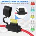 Linkstyle 2PCS 2FT 10AWG SAE Power Socket Sidewall Port to O Ring Quick Connector, SAE Extension Cord Cable for Solar Generator Battery Charger with 12PCS Fuse (10A 15A 20A 25A 30A)