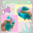 Stress Cube Fidget Toys Adults - Sensory Toys for Kids with Autism Stress Ball - Glow in The Dark Blobfish Inside, Squishy Sensory Toy, Stress Relief Toy for Halloween, Christmas & Birthday Gift