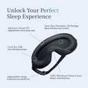 Nox Sleep 3D Sleep Mask for Men, 100% Blackout Eye Mask for Sleep, Ice Silk Adjustable Sleeping Mask for Side Sleepers, Soft Breathable Blindfold, Perfect Sleep Mask for Travel & Women (Black)
