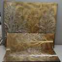 Yihui Arts Large 3D Aluminum Tree Metal Wall Art Hand Crafted - 5 Panel Wall Decor for Living Room, Bedroom, Office Size: 64"L x 32"W