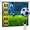 Pyle 72" Portable Motorized Matte White Projector Screen - Automatic Projection Display with Wall/Ceiling Mount, Remote and Case - for Home Movie Theater, Slide/Video Showing - PRJELMT76
