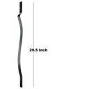 HZIU 61 Pack Metal Deck Spindles, 29.5 "Heavy Duty Railing, Wave Arc Baluster with Black Screws, Stylish for Outdoor Stair Porch