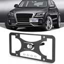 Front Bumper Tow Hook License Plate Mount Bracket Compatible with Audi Q5 2009-2017, No Drill Plate Holder, Replacement Frames with Accessories Kit