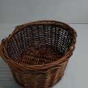 JJSQ Wicker Picnic Basket with Folding Handles Wicker Hand Woven Baskets for Storage, Garden Harvest, Easter, Empty Gift Basket, Brown, Large 17" x 13" x 7"