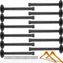 Hoteam Set of 12 Industrial Pipe Shelf Brackets Black Iron Metal Wall Mounted DIY Shelving Rustic Pipe Wall Bracket Hanging Brackets for Floating Shelves Clothing,Hardware Included(12 Inch)
