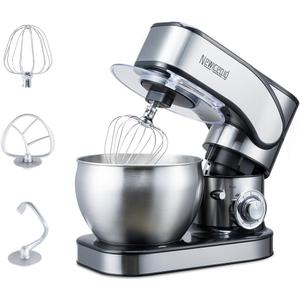 Stainless Steel Stand Mixer, 6-Speed Tilt-Head Mixer with 700W Powerful Motor, 7.4QT Large Capacity Bowl, Electric Kitchen Mixer with Dough Hook, Beater, Whisk for Baking & Dough Making