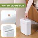 funest Trash Can with Lid, 3 Gallons/10.3 Qt Garbage Can with Press Top, Small Trash Can Dog Proof, Plastic Trash Bin, Waste Basket for Rv Bathroom Kitchen Bedroom Office White