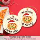 5 x Pizza Ornaments for Christmas Tree 2025, Double Sided Ceramic Food Ornaments for Christmas Tree Decorations, Food Lovers Gifts for Women Men Friends Coworker, for Pizza Lovers