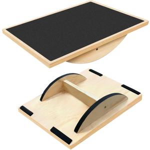Balance Board Professional Wobble Board for Adults Anti-Slip for Physical Therapy Standing Desk Core Strength Wooden Rocker Board(350LBS)