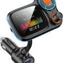 TSNAM Wireless Car Bluetooth Adapter,Radio FM Transmitters HandsFree Call Receiver and MP3 Music/APP Audio Play,QC3.0 and Smart 2.4A Dual USB Charger,1.8" Color Display,Aux Port,TF Card