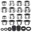 16 pcs Faucet Adapter Kit, CNYMANY Kitchen Aerator Adapter Set Male Female M22 Sink Faucet Adapter Connecting Garden Hose Water Filter Standard Hose via Diverter