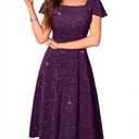 BeryLove Prom Dress for Teens: Sequin Formal Party Dress with Flutter Short Sleeves for Wedding & Cocktail Evening Events S