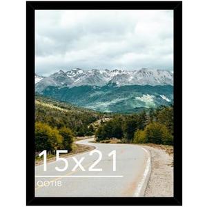 QOTIB Wood 15x21 Picture Frame Black for Wall Hanging, 15 x 21 Frame Photo Frame for Wall Horizontally or Vertically, Black, 1 Pack