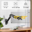 monTEK Single Monitor Wall Mount for 17 to 32 inch Flat/Curved Screens, Holds to 19.8 lbs, Full Motion Adjustable Mechanical Spring Monitor Arm, 75x75/100x100 VESA Wall Mount, Black