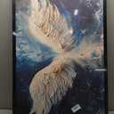 Angel Wings Large Wall Art for Living Room Framed, Angel Wall Decor Pictures, Christian Holy White Wing Canvas Print Painting, Aesthetic Artwork Bedroom Office Home Decor 36"x24"