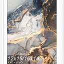 Engineered Wood 12x16 Frame White, Display Picture 10x14 with Mat or 12 x 16 Without Mat, Picture Frame with Wood-grain for Diamond Art Painting 30x40cm, 1 Pack