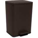 50 Liter / 13.2 Gallon Soft-Close, Smudge Resistant Trash Can with Foot Pedal and Built in Filter- Brown (Large)