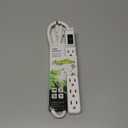 Go Green Power 6-Outlet Mini Surge Protector, 90 Joules, Circuit Breaker, Mountable, White  Ideal for Computers & Home Appliances