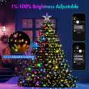 Smart Cascading Twinkle Lights for Christmas Tree, 410LED Christmas Tree Lights APP Control Music Sync, 6.6FT x 16 Lines String Lights for Indoor Outdoor Xmas Tree Decor, Warm White & Multicolor