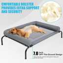 42''Cooling Elevated Dog Bed with Pillow,Outdoor Indoor Raised Dogs Bed with Six Support Feet,Breathable Dog Cot Beds Teslin Medium Large Size Dogs,Pet Hammock Beds, Pet Beds with 4 Ice Pack (Medium)
