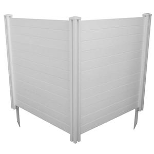 4ft H x 4ft W (2 Panels) No Dig Enclo Premium White Vinyl Privacy Screen, Outdoor Privacy Panels, Use As Air Conditioner Fence, Trash Can Enclosure, Pool Equipment Enclosure, ZP19014