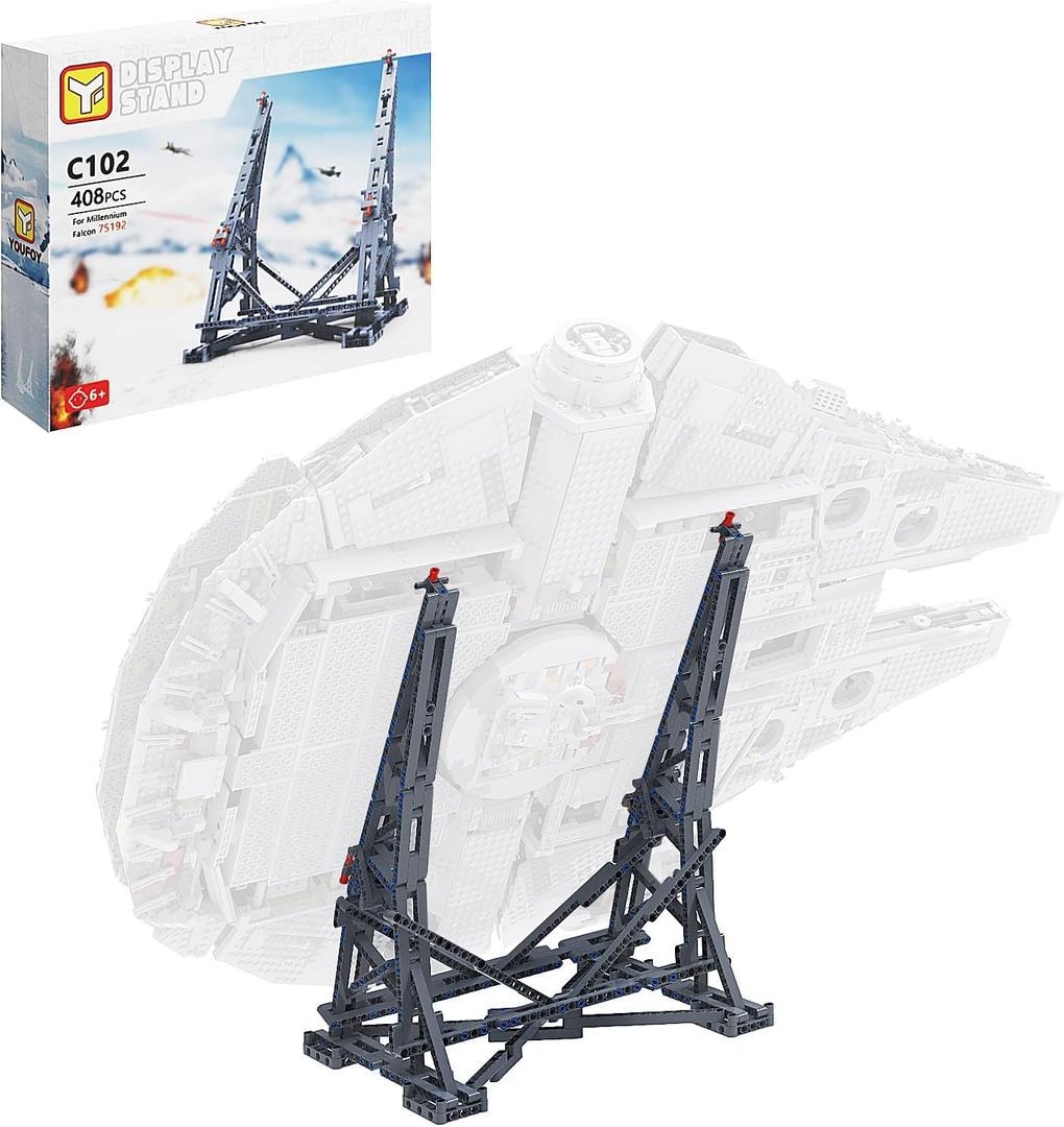Millennium Falcon Vertical Display Bracket for Lego 75192 Starship Model, Sturdy Stand Building Kit, Best Gift and Movie Collectible for Adults(408 PCS)