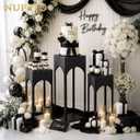NUPTIO Black Pedestal Stand for Party, Heavy Duty, 29.5"/25.6"/21.7" Tall