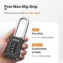 2.76 in Long Shackle Combination Lock | 4-Digit Padlock for Gym Locker, Cabinets, Toolboxes, Gates, Fences, Sheds | 1-Pack, Black/Silver