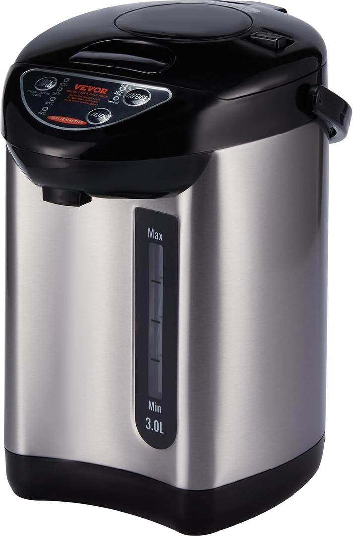 VEVOR Hot Water Dispenser, Adjustable 4 Temperatures Water Boiler and Warmer, 304 Stainless Steel Countertop Water Heater, 3-Way Dispense for Tea, Coffee and Baby Formula, 3L/102 oz