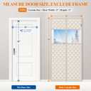 MAGZO Temperature Protection Insulated Door Curtain with Perspective Window, 34" x 82", Oxford Fill with Thicken Cotton, Insulation Cover Blanket for Winter/Cold Weather, Keep Warm in Winter, Beige