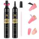UNA GELLA Quick Removal Gel Nail Glue Remover for Press On Nails: 12ml*2pcs Acrylic Nails Semi Solid Nail Glue Acetone-Free, Not for Gel Polish Base Coat Soak Off Remover Kit Drip Use