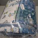 WONGS BEDDING Floral Quilt Set Queen Size, Bohemian Striped Patchwork Bedspread Coverlet Set, 3 Pieces Soft Microfiber Quilts Farmhouse Flower Bedding Set for All Season (96"x90")