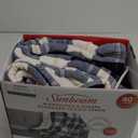 Sunbeam Oversized Microplush & Sherpa Heated Throw - Concord Blue Plaid 60 x 70 in