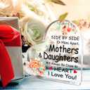 3 x Gifts for Mom from Daughter,Appreciation Gifts for Mom Birthday Thanksgiving Christmas,Always Be Closer At Heart Sign Acrylic Flowers Plaque 4.5x4.5 Inches