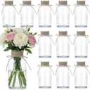 Glass Flower Vases for Centerpieces Boho Cylinder Bud Vases in Bulk Mason Jars for Weddings, Parties & Vintage Home Mother's Day (12, Clear)