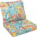 LVTXIII Outdoor Seat and Back Cushion Patio Deep Seat Cushion Set Seasonal Chair Cushion for Wicker Chairs and Garden Furniture Decoration, 22"x22"x4", Paisley Multi