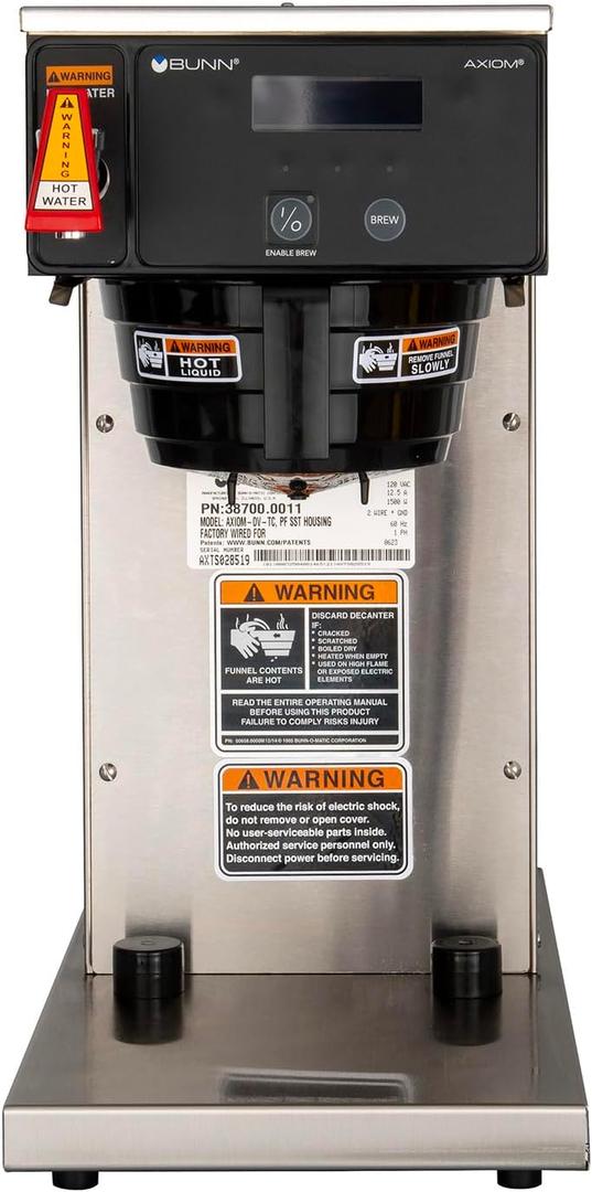 Bunn 38700.0011 Axiom-DV-TC Dual Voltage Commercial Thermal Coffee Brewer, Black/Stainless (120V Standard) (EXP 12/31/36)