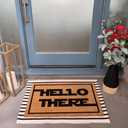 Funny Coir Doormat Hello There Welcome Front Porch Decor for Entrance Way Outdoor Personalized Heavy-Duty PVC Back Non Slip Coconut Coir Mat 30 x 18 Inch