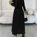 SOLY HUX Women's Open Front Long Cardigan Sweaters Fuzzy Long Sleeve Fall Winter Outerwear Coat (Black, XS)