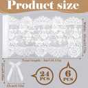 6 Pack 14 x 120 Inch White Lace Table Runner with 24 Bow Ties, Vintage Boho Embroidered Floral Lace Table Runners for Dresser Top Wedding Bridal Shower Thanksgiving Christmas Party Decoration