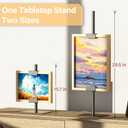 1PCS Tabletop Picture Frame Stand,Heavy Metal Base Adjustable Size Table Easels for Display,Picture Frame Holder Art Display Stand for Signs, Canvas (Black)