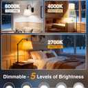 VOLISUN Full Spectrum Light Bulb 10000 Lux, 4000K-6000K Natural Sunlight Bulbs, Adjustable Color/Brightness/Timer, 1500LM, 21W Natural Light Bulbs E26/E27 for Floor Lamp
