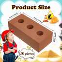 Deekin 40 Pcs Foam Brick Building Blocks for Kids Thick Blocks Foam Large Fake Brick Construction Toy for Stacking Construction, 8 x 4 x 2.4 in (Circle Holes)