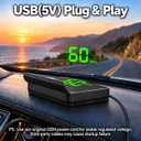 Heads up Display for Cars, Car HUD, GPS Speedometer,Head up Display for Car USB(5V) Plug & Play,Automatic Brightness Adjustment,Large Font Display,10Hz Refresh,High Precision Satellite Positioning